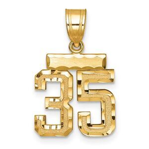 14k Yellow Gold, Varsity Collection, Small D/C Pendant Number 35